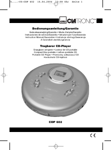 Manuale Clatronic CDP 602 Discman