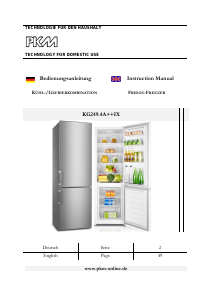 Manual PKM KG 249.4A++IX Fridge-Freezer