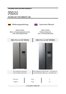 Bedienungsanleitung PKM SBS472.4A+NFWDIX Kühl-gefrierkombination