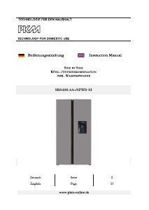 Manual PKM SBS440.4A+NF SI Fridge-Freezer