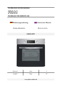Manual PKM EBO8 DPY Oven