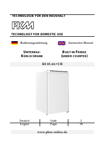 Bedienungsanleitung PKM KS 85.4A+UB Kühlschrank