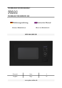 Handleiding PKM MW 800-20B EB Magnetron