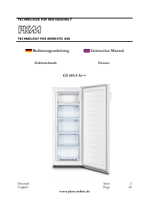 Manual PKM GS169.4A++ Freezer