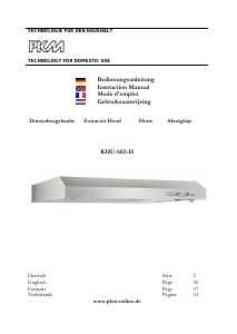 Handleiding PKM KHU-602-H Afzuigkap