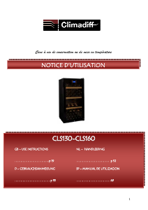 Bedienungsanleitung Climadiff CLS130 Weinklimaschrank