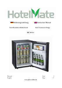 Bruksanvisning HotelMate MC40 A+ Kylskåp