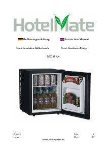 Handleiding HotelMate MC35 A+ Koelkast