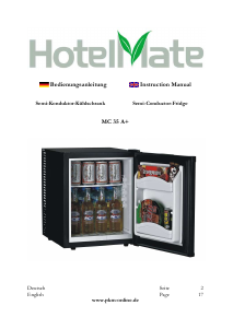 Bruksanvisning HotelMate MC35 A+ Kylskåp