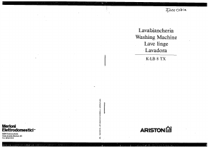 Manuale Ariston K-LB 8 TX Lavatrice