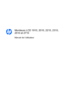 Mode d’emploi HP 2510 Moniteur LCD