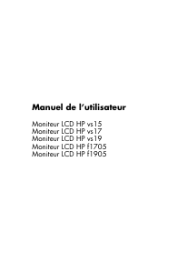 Mode d’emploi HP f1905 Moniteur LCD