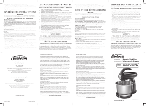 Bruksanvisning Sunbeam 2594-33 Köksmaskin