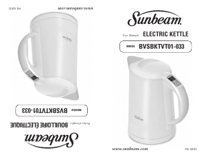 Bruksanvisning Sunbeam BVSBKTVT01-033 Vattenkokare
