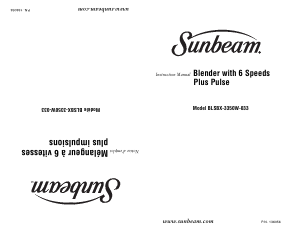 Manual Sunbeam BLSBX-3350W-033 Blender