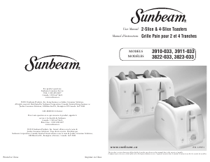 Manual Sunbeam 3911-033 Toaster