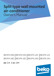 Manuale BEKO BEVPA 120/ BEVPA 121 Condizionatore d’aria