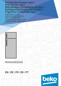 Handleiding BEKO RDSA240K20XB Koel-vries combinatie