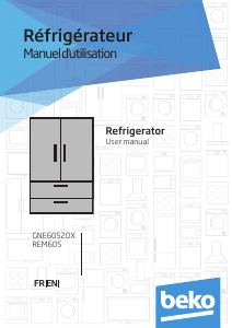 Mode d’emploi BEKO GNE60521X Réfrigérateur combiné