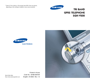 Bruksanvisning Samsung SGH-V200C Mobiltelefon