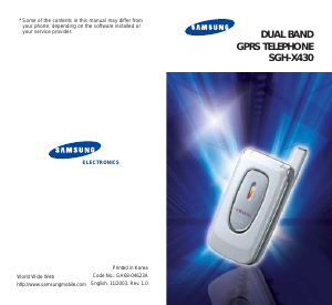 Bruksanvisning Samsung SGH-X430 Mobiltelefon