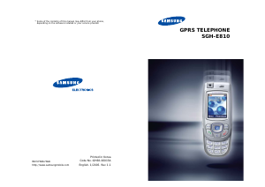 Bruksanvisning Samsung SGH-E810 Mobiltelefon