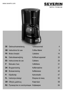 Bruksanvisning Severin KA 4190 Kaffebryggare