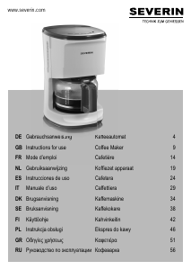 Brugsanvisning Severin KA 4481 Kaffemaskine