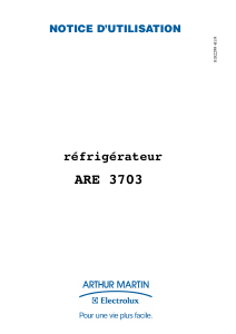 Mode d’emploi Arthur Martin-Electrolux ARE3703 Réfrigérateur
