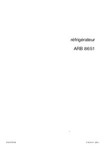 Mode d’emploi Arthur Martin-Electrolux ARB8641 Réfrigérateur