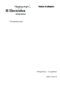 Mode d’emploi Arthur Martin-Electrolux ARB27350W Réfrigérateur combiné