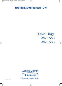 Mode d’emploi Arthur Martin-Electrolux AWF 660 Lave-linge