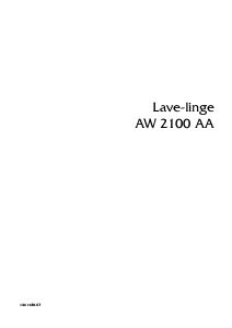 Mode d’emploi Arthur Martin-Electrolux AW 2100 AA Lave-linge