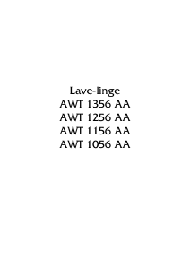 Mode d’emploi Arthur Martin-Electrolux AWT 1056 AA Lave-linge