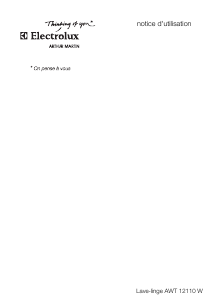 Mode d’emploi Arthur Martin-Electrolux AWT 12110 W Lave-linge