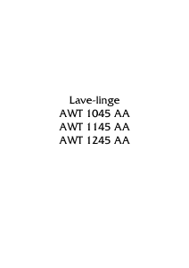 Mode d’emploi Arthur Martin-Electrolux AWT 1245 AA Lave-linge