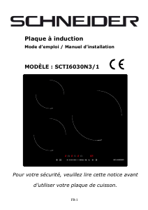 Mode d’emploi Schneider SCTI6030N3/1 Table de cuisson