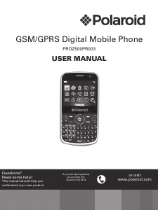 Manual Polaroid PROZ500PR003 Mobile Phone