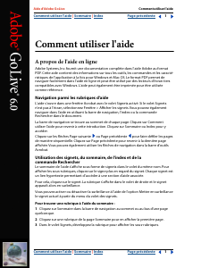 Mode d’emploi Adobe GoLive 6.0