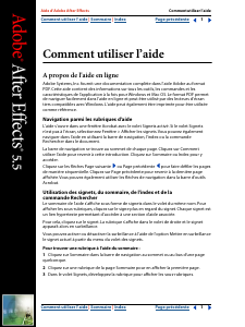 Mode d’emploi Adobe After Effects 5.5
