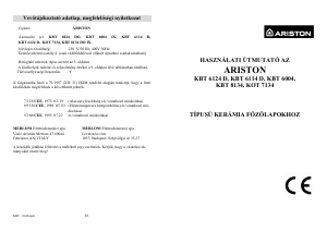 Használati útmutató Ariston KBT 6004 Főzőlap