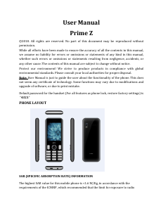 Bruksanvisning Lava Prime Z Mobiltelefon
