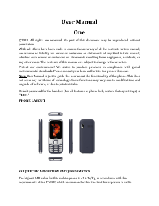 Bruksanvisning Lava One Mobiltelefon
