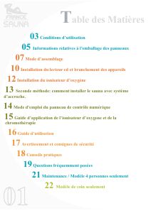 Mode d’emploi France Sauna Koulou Sauna