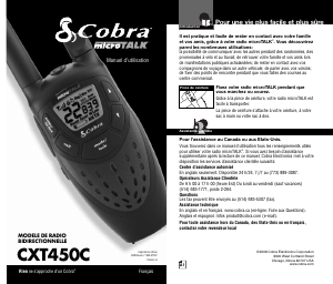 Mode d’emploi Cobra CXT450C Talkie-walkie