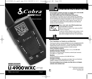 Mode d’emploi Cobra LI 4900 WXC Talkie-walkie