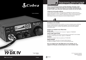 Mode d’emploi Cobra 19 DX IV Émetteur-récepteur