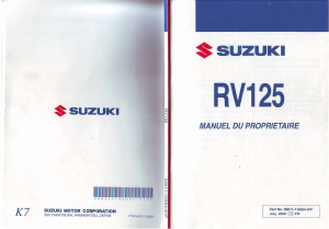 Mode d’emploi Suzuki RV125 (2006) Moto