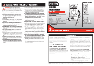 Bruksanvisning Ozito ODMM-300 Multimeter