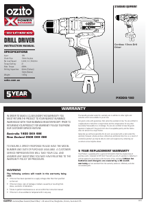 Manual Ozito PX3PAK-300 Drill-Driver